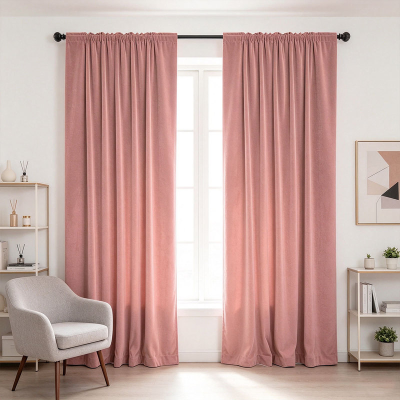 Curtain Rods - 2 sztuki zasłon z aksamitnymi wstawkami,