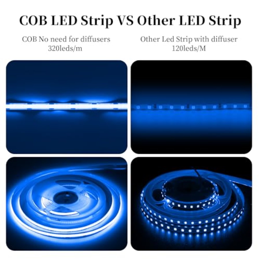 Taśma LED COB o długości 32,8  – Led Strip Lights recenzja i cena